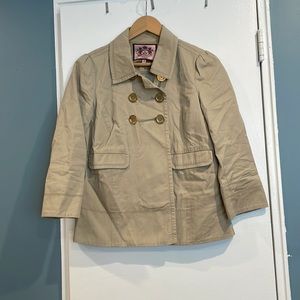 Gently Used Juicy Couture Short Trench Coat, Size P